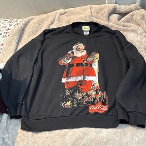 Coca Cola Santa Crewneck Sweater - Black and Red
